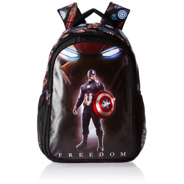 Captain America Freedom School Bag, Black - 19 Inch